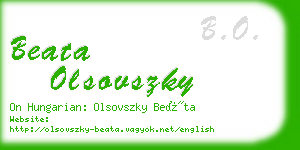 beata olsovszky business card